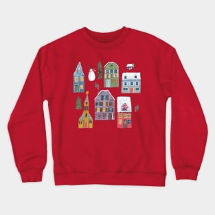 Skating winter snow landscape Crewneck Sweatshirt